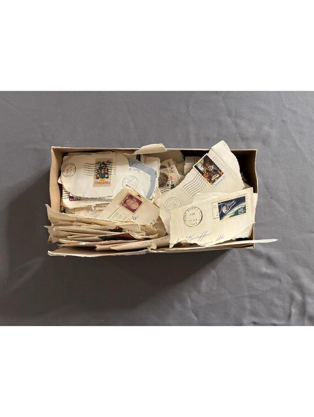 Box Lot of Mixed Canceled POSTAGE STAMPS late 1960s-1970s